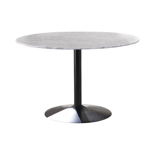 Bartole Round Dining Table White and Matte Black image