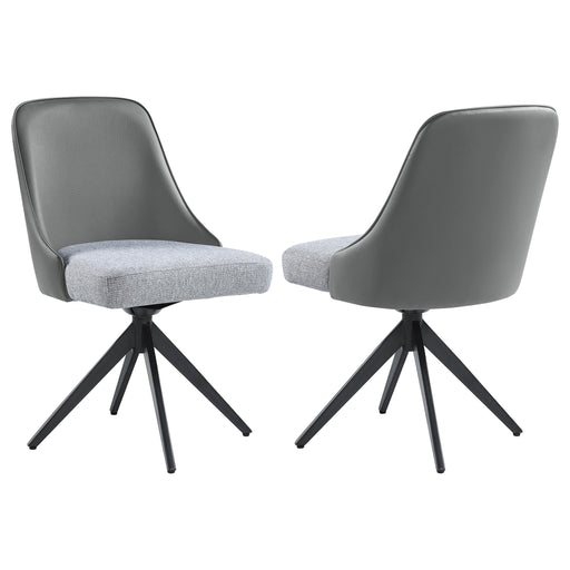 Paulita Upholstered Swivel Side Chairs (Set of 2) Grey and Gunmetal image