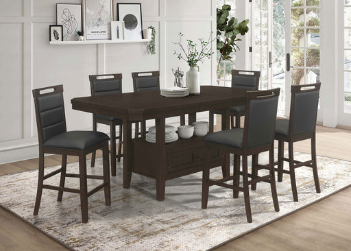 Prentiss 5-piece Rectangular Counter Height Dining Set with Butterfly Leaf Cappuccino image