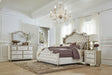 Antonella 5-Piece Queen Upholstered Tufted Bedroom Set Ivory and Camel image