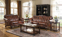 Victoria Upholstered Tufted Living Room Set Brown image