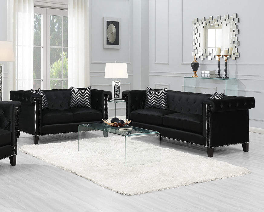 Reventlow Upholstered Tufted Living Room Set Black image