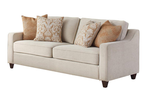 Christine Upholstered Cushion Back Sofa Beige image