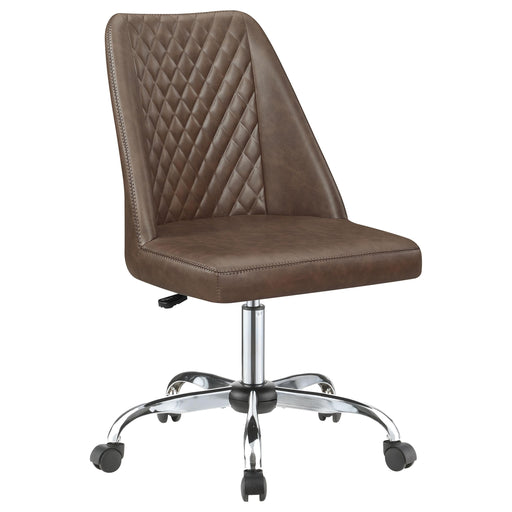 Althea Upholstered Tufted Back Office Chair Brown and Chrome image