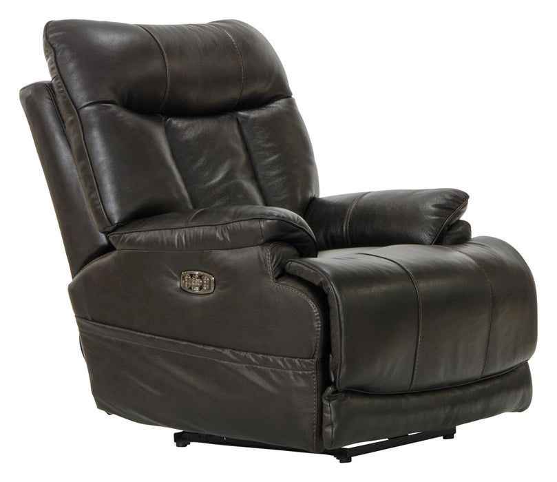 Naples Leather Power Lay Flat Recliner with Power Adjustable Headrest, Power Adjustable Lumbar Support and Extra Extension Footrest