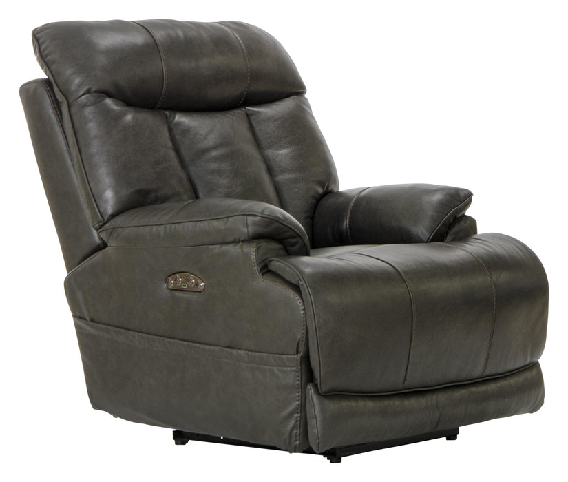 Naples Leather Power Lay Flat Recliner with Power Adjustable Headrest and Extra Extension Footrest