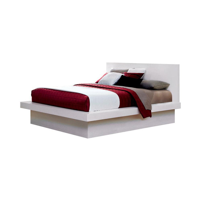 Jessica California King Platform Bed with Rail Seating White