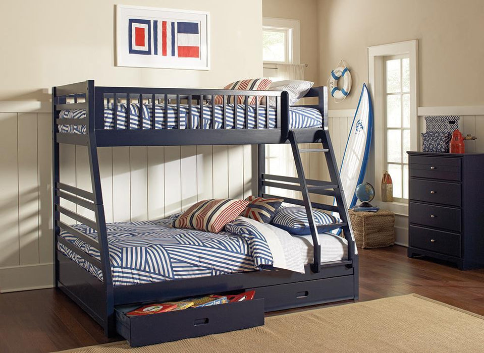 Ashton Navy Twin-over-Full Bunk Bed