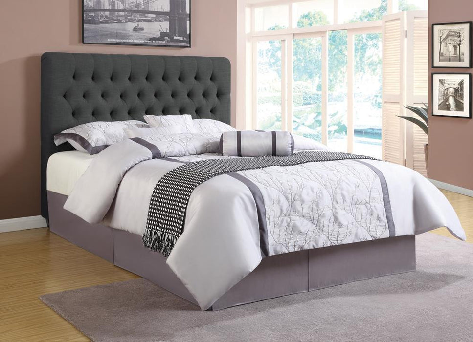 Chloe Tufted Upholstered Eastern King Bed Charcoal