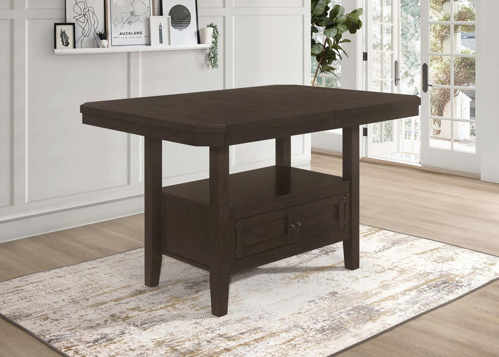 Prentiss Rectangular Counter Height Table with Butterfly Leaf Cappuccino