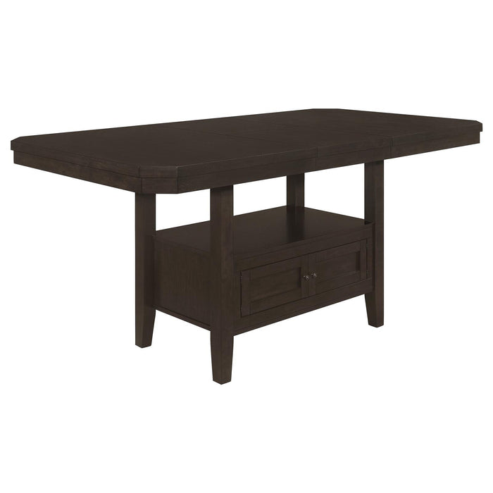 Prentiss Rectangular Counter Height Table with Butterfly Leaf Cappuccino
